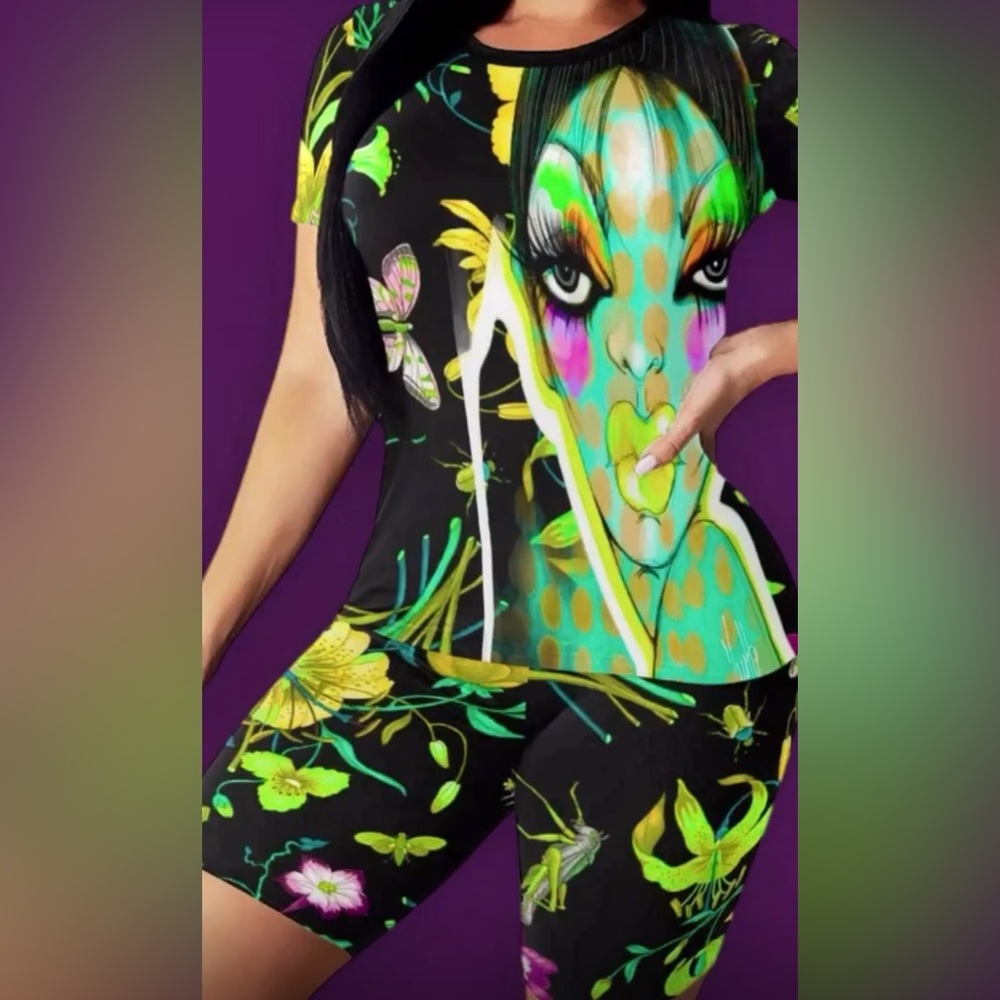 NWT Yvette Crocker Two Piece Floral Set